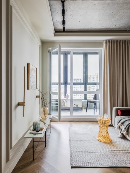 Кухня-шкатулка, бетонный потолок и уют: как дизайнер оформила однушку 45 кв. м для девушки-студентки
